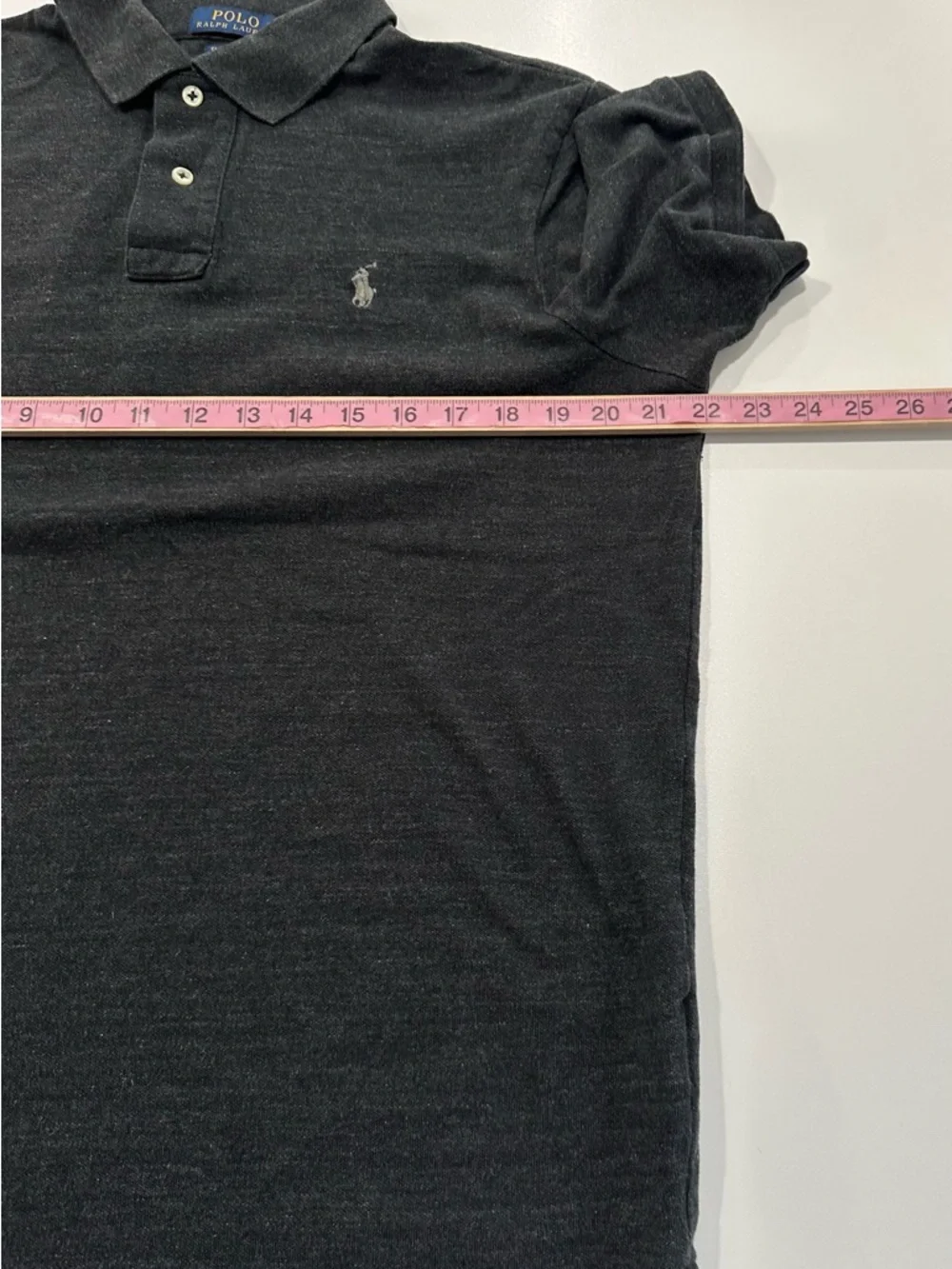 POLO Ralph Lauren Classic Fit 100% Cotton Dark Gray Mens Polo Large Soft Preppy